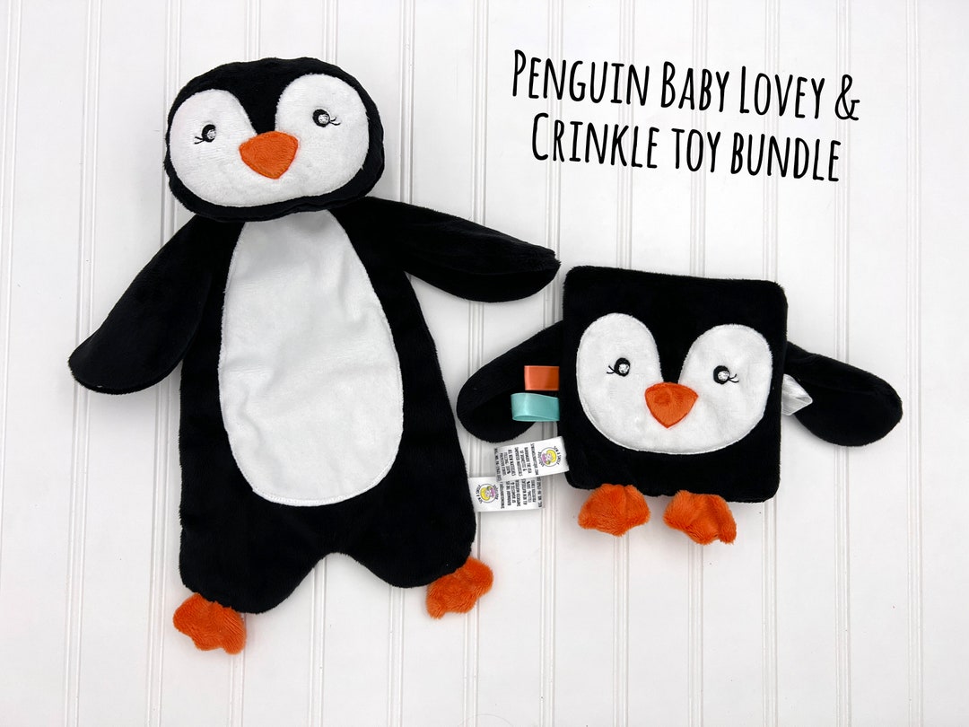 Gender Neutral Baby Gift, Penguin Baby Lovey, 1st Birthday Gift