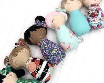 Custom cuddle doll, Handmade soft doll, baby doll for toddler, 2nd birthday gift girl, Plush doll, first doll for baby girl, fabric dolls
