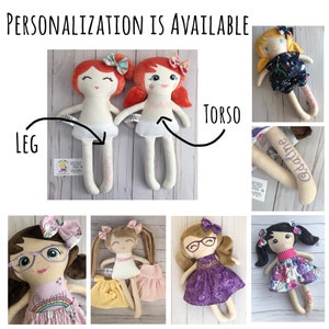 custom big sister little sister dolls set of 2, sibling gifts for new baby, personalized rag doll handmade, adoption day gifts for girls image 8