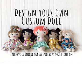 Custom create your own doll for girls, personalized baby doll for 1 year old, granddaughter gifts from nana, lookalike doll handmade, little