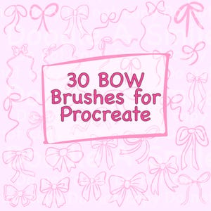 Cute Hand-Drawn Bows procreate brush set, Procreate brushes for commercial use, Digital art brushes for Procreate, Coquette Bow brushes