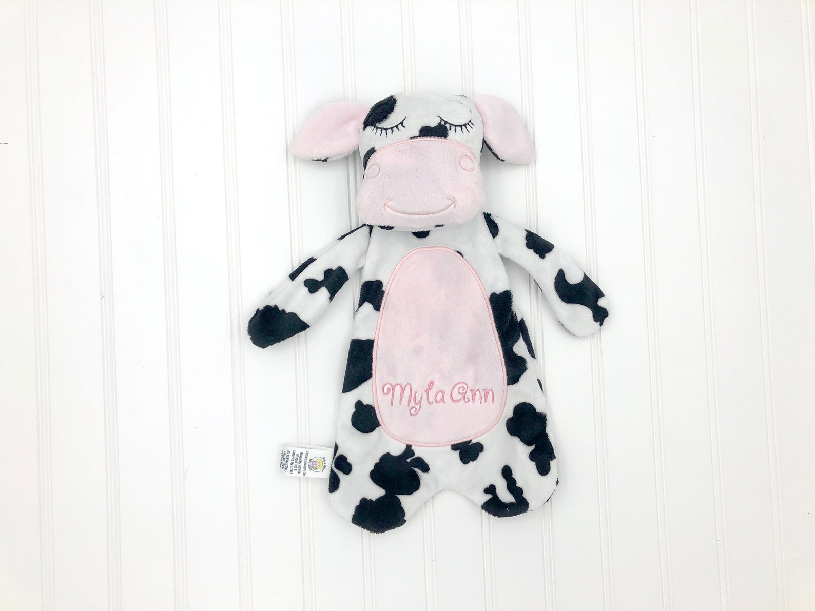Personalized Baby Lovey Cow Lovey Baby Shower Gift 1st Etsy