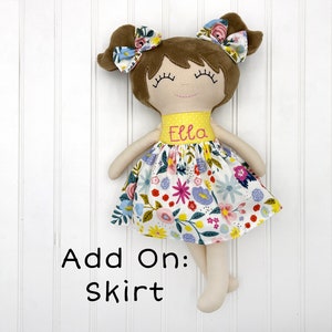 Skirt Add on, Doll clothes, clothes for rag doll, Handmade baby doll clothes, 2nd birthday gift girl, Doll accessories, dress up doll