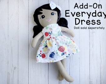 Everyday Dress Add on, Doll clothes, clothes for rag doll, Personalized doll clothes, Handmade baby doll clothes