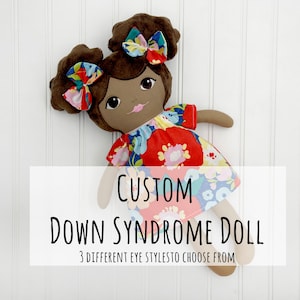 custom Down Syndrome baby doll handmade, personalized special needs doll with clothes, unique gifts for little girls, look alike doll for