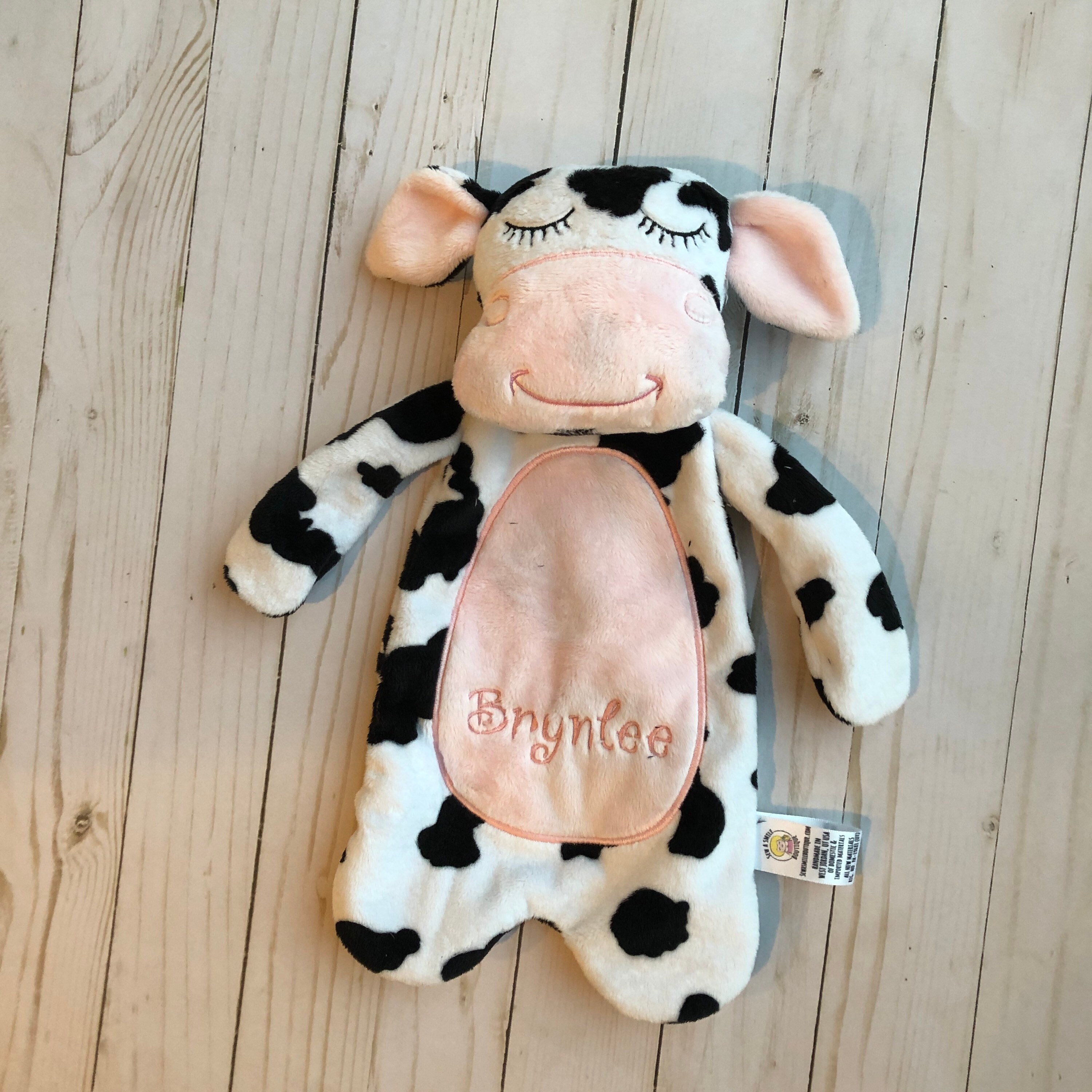 Handmade Lovey Lovey for babies Personalized cow lovey Etsy