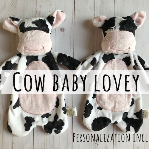 Personalized Baby Lovey Cow Lovey Baby Shower Gift 1st Etsy