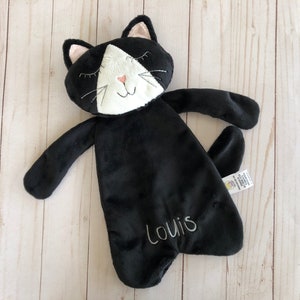 Personalized kitty lovey, snuggle animals, cat gifts for kids, cat baby toy, baby lovey blanket, comfort toys, cat lovey, gender neutral 