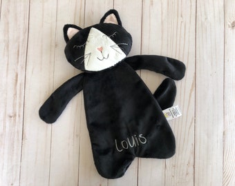 Personalized kitty lovey, snuggle animals, cat gifts for kids, cat baby toy, baby lovey blanket, comfort toys, cat lovey, gender neutral 