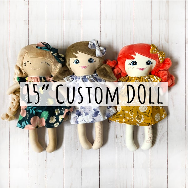 Look alike doll, personalized doll for baby girl, custom gift for little girl, 2nd birthday gift, flower girl gift, handmade fabric doll