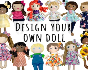 Create your own doll, Look alike doll, Handmade soft Doll, Custom Rag Doll, Fabric Doll, Personalized Doll for baby girls, 2nd birthday