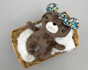 my first doll plush toy, stocking stuffer for baby, teddy bear baby shower gift girl, baby bear stuffed animal, 1st birthday gift for girls