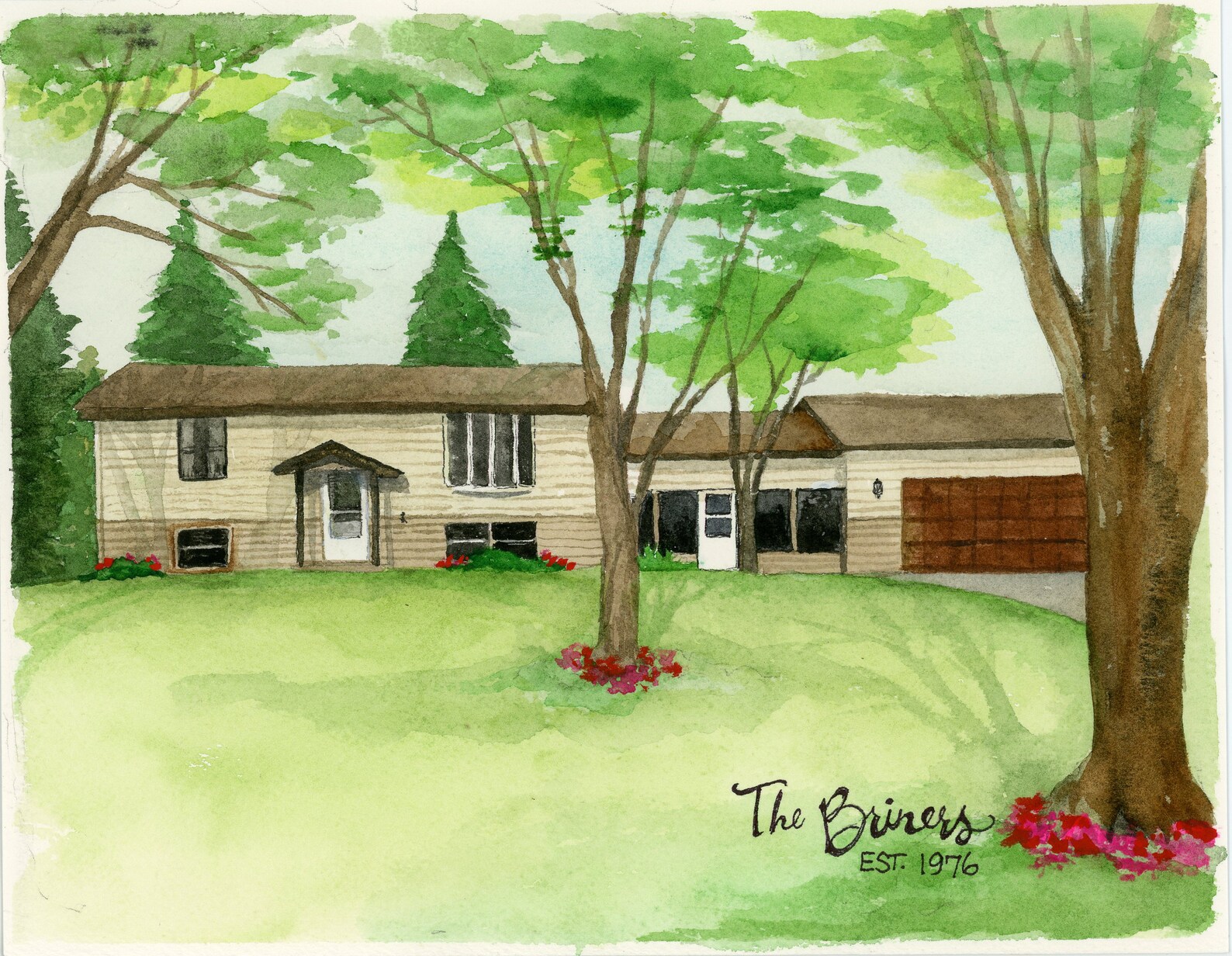 Watercolor House Portraits. Original. Hand Painted. Custom Etsy