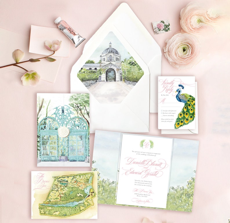 Luxury Watercolor Invitation Suites Customized for your image 1 - luxury elegant wedding invitations