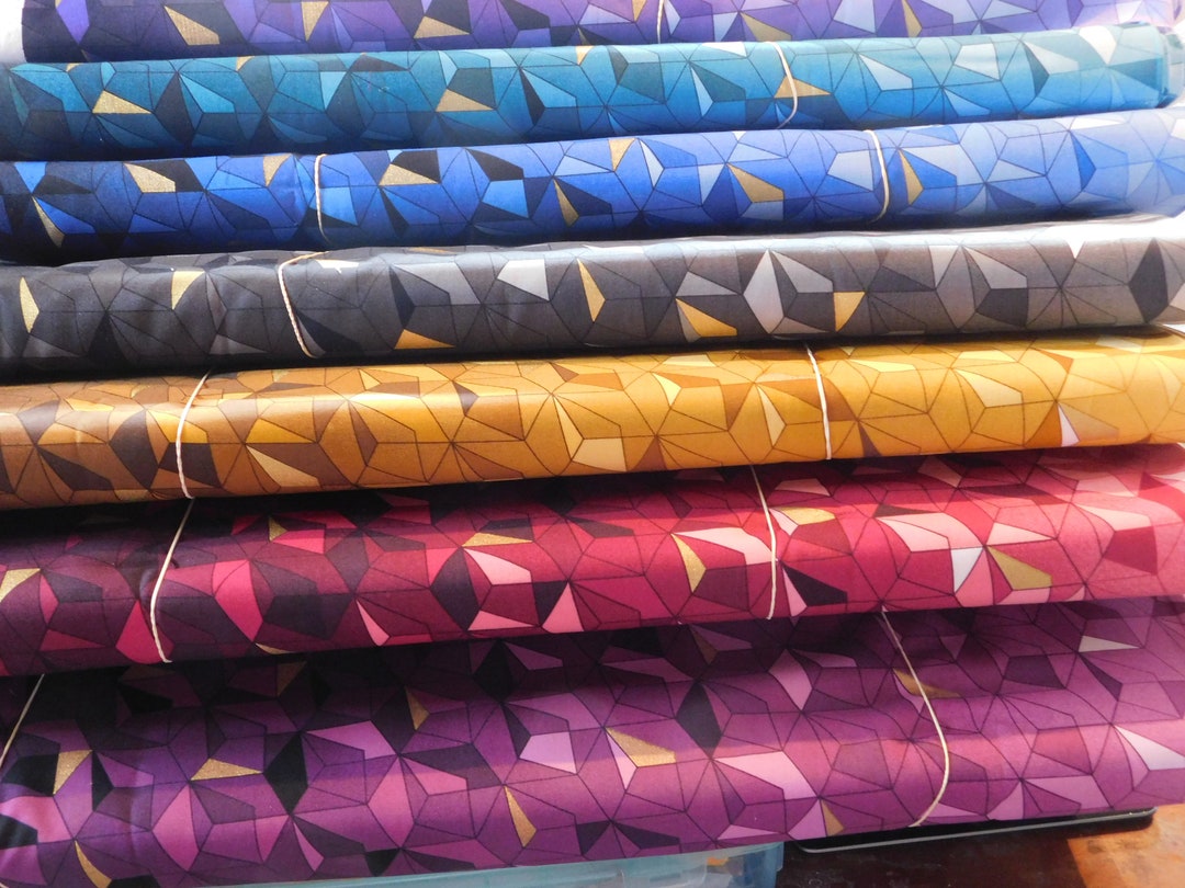 Michael Miller Refractions Geometric Gold Highlights Etsy