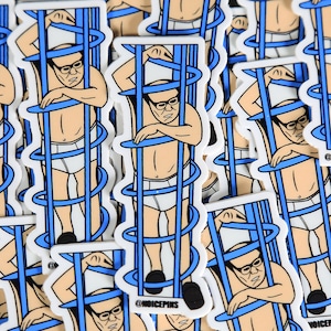 Frank fast i spolen-klistermärke