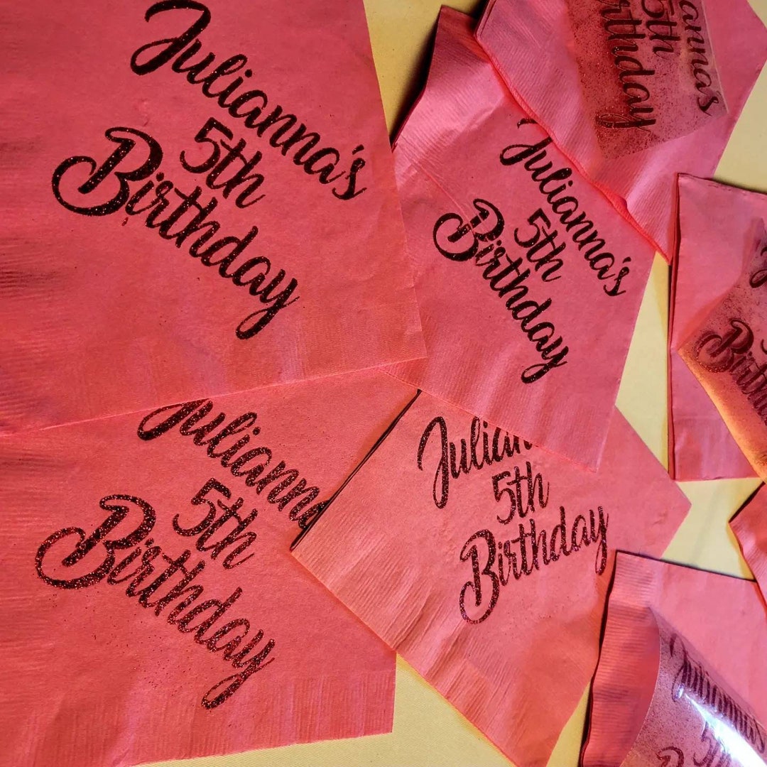 Personalized Birthday Napkins Etsy