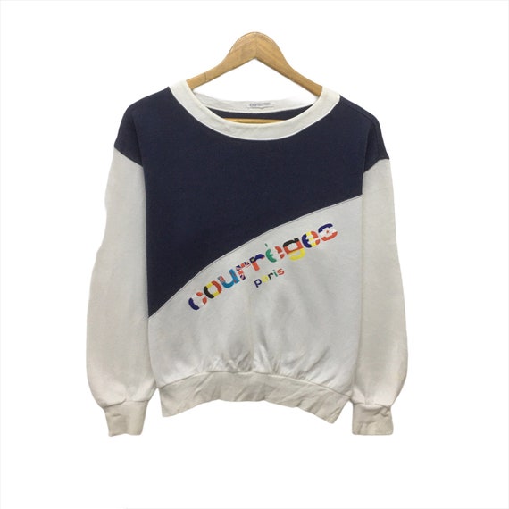 Rare! Vintage Courreges Sweatshirt Crewneck Embroi