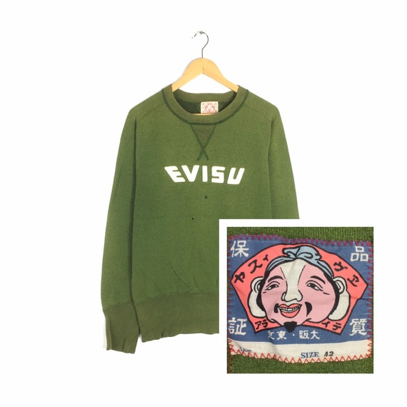 RARE!!! Vintage EVISU Sweatshirt Crewneck Biglogo