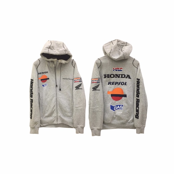 Rare! Vintage Honda Racing Hoodie Fullzip Embroide