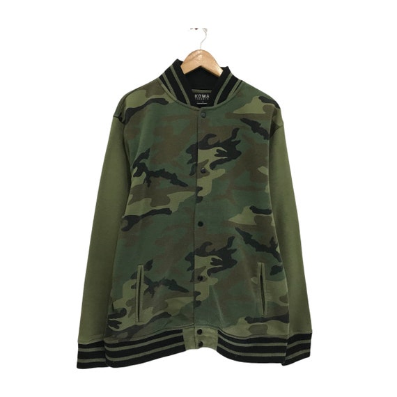 RARE Vintage Koman Camouflage Snap Button Varsity Jacket - Etsy