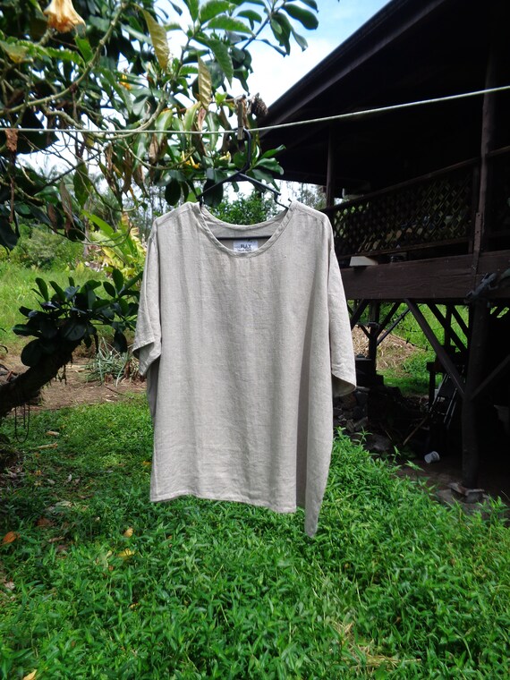 Bust 55" FLAX L Natural T-Shirt from 1996 Basic (b