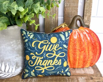 Fall pillow Hello Fall Wreath Mini Pillow for Tiered Trays 4 inch pillow home decor tiered tray decor 4 inches fall decor