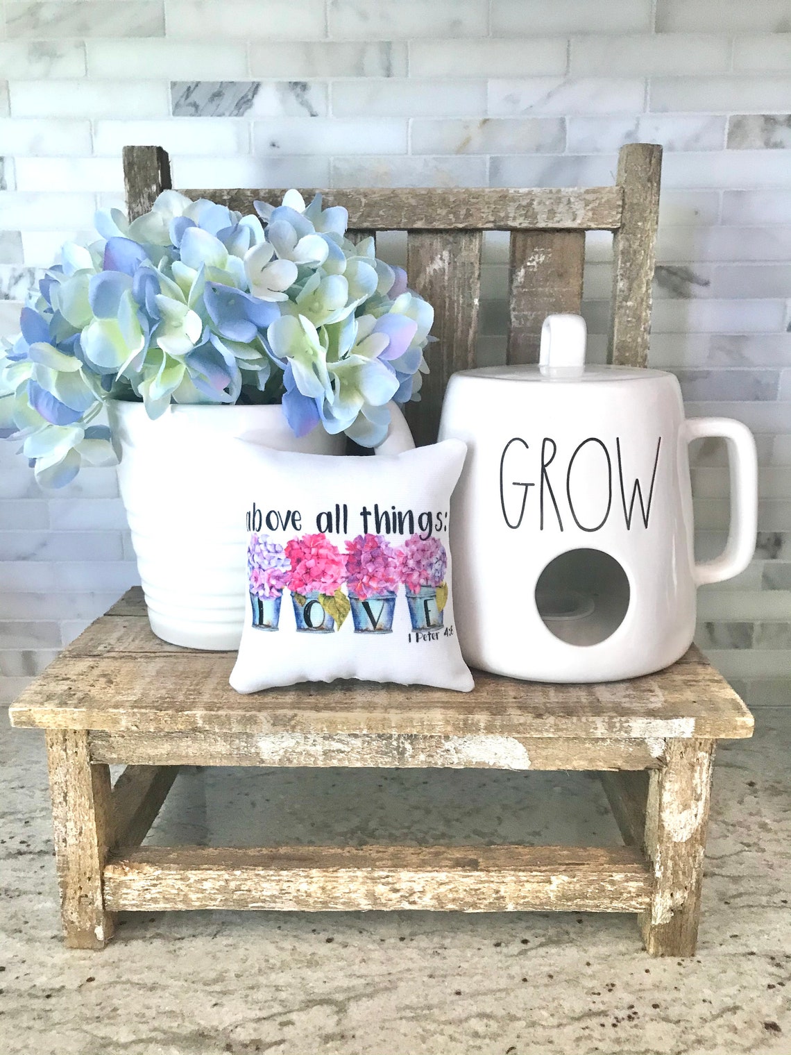 Mini Pillow for Tiered Trays Above All Things 4 inches 4 Etsy