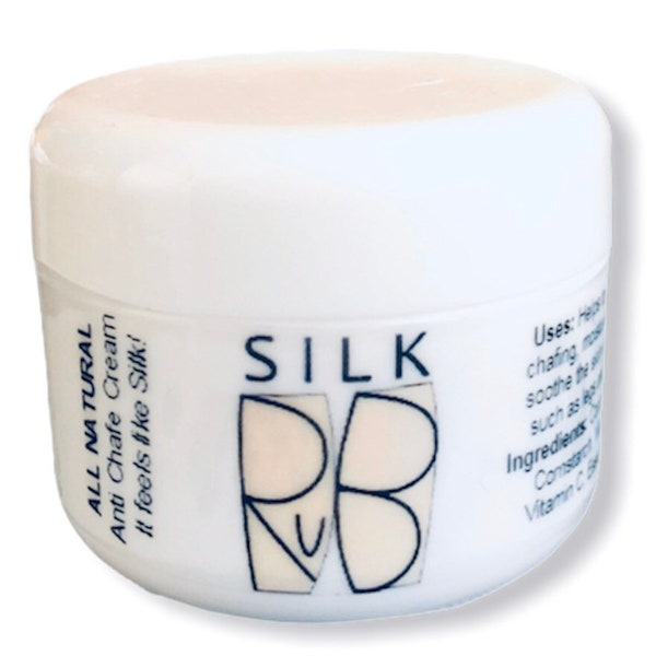 Silk Rub - All Natural Chafing Cream - Chafing Balm. Anti Friction Defense. Runners Aid. Cycling Balm. Chaffing. Chamois. Thighs
