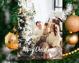 Clean Photo Holiday Card Template,Editable, Add Photo, Instant Download, Template, 5x7