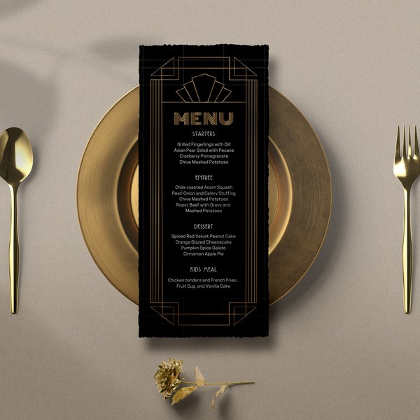 Table Menu. Art Art Deco Menu - Etsy