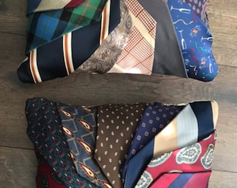 Handcrafted Memory pillows made from loved ones ties