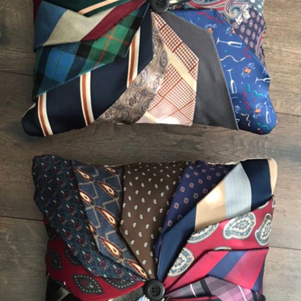 Handcrafted Memory pillows made from loved ones ties