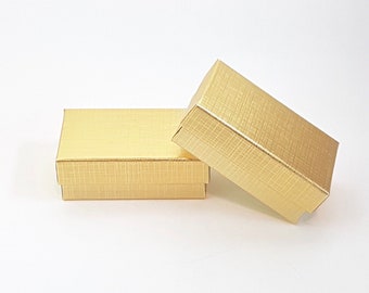 Wholesale 100 Gold Cotton Fill Jewelry Packaging Gift Boxes 3 1/2" x 3 1/2" x 2" 