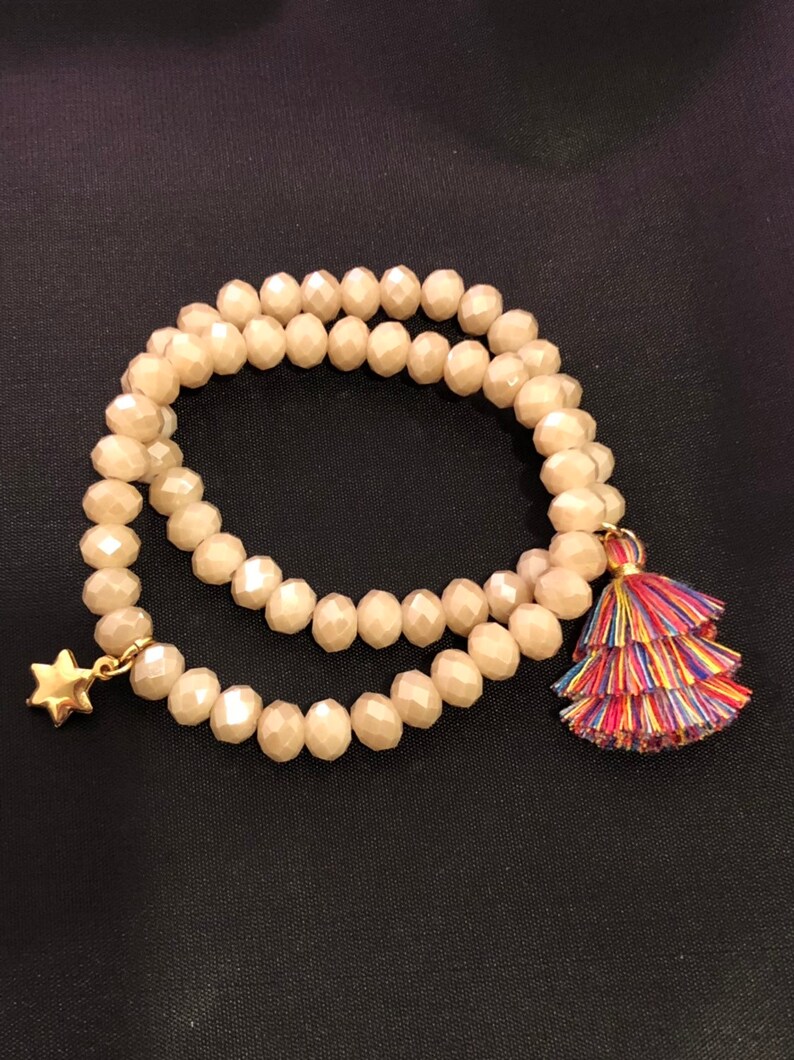 Beige beads with multicolor tazo
