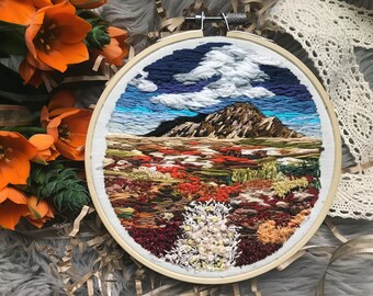 Embroidery Hoop Art, "Skaftafell"