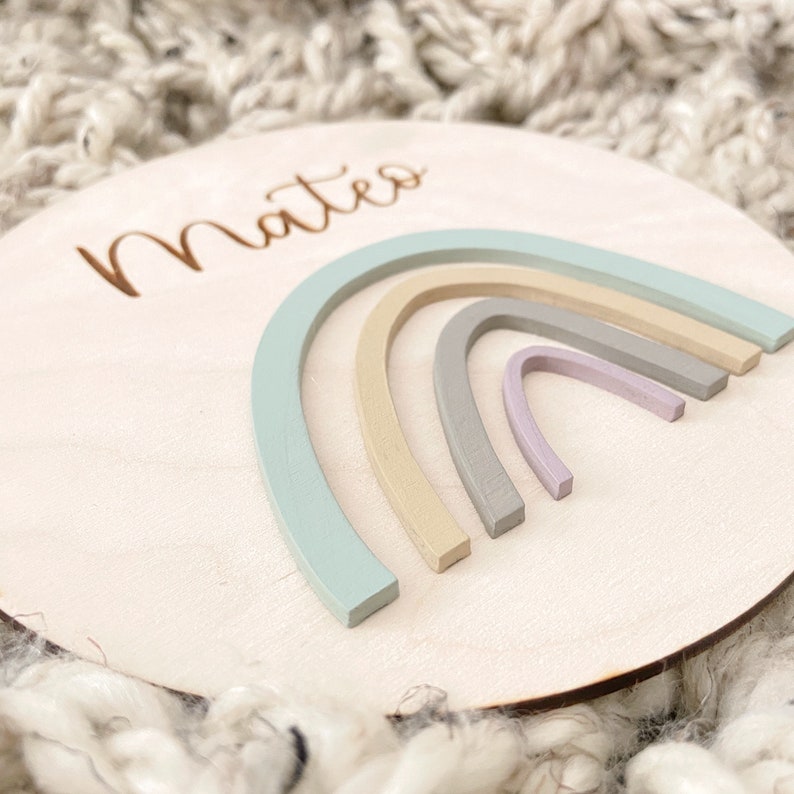 Rainbow Baby Name Plaque Rainbow Baby Name Sign Rainbow Etsy