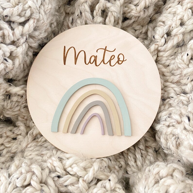 Rainbow Baby Name Plaque Rainbow Baby Name Sign Rainbow Etsy