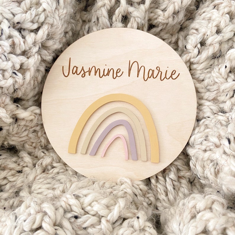 Rainbow Baby Name Plaque Rainbow Baby Name Sign Rainbow Etsy