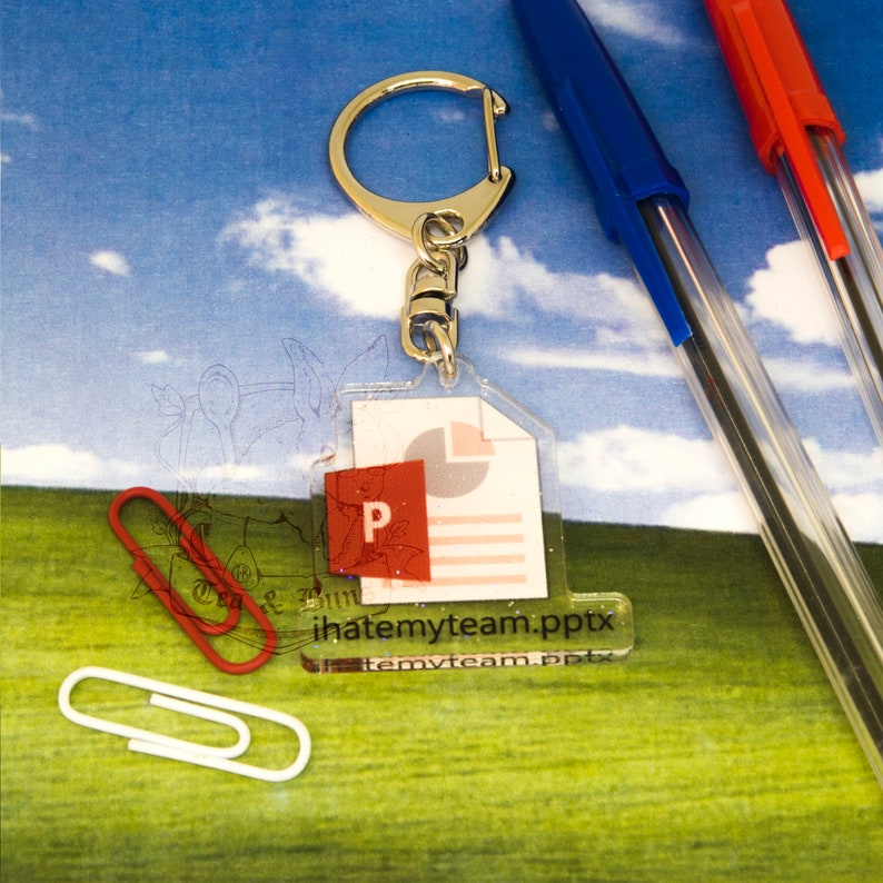 Microsoft Word Excel Powerpoint Keychain Doublesided Etsy