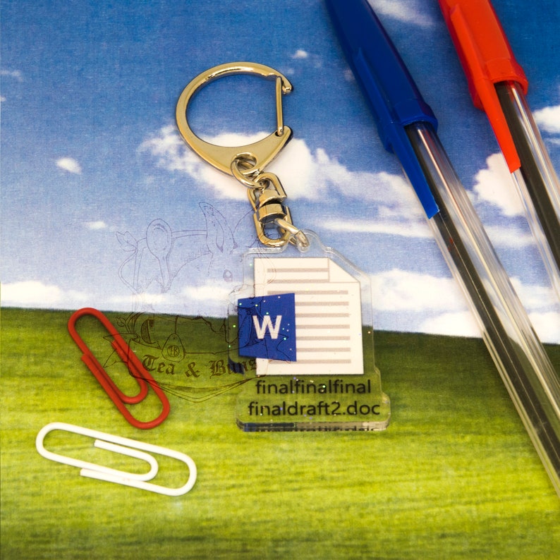 Microsoft Word Excel Powerpoint Keychain Doublesided Etsy