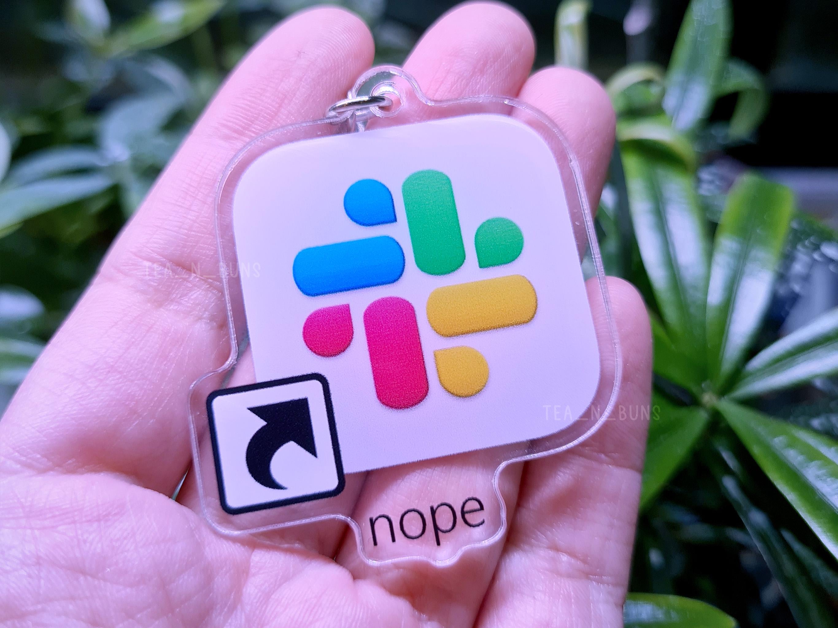 Slack Zoom Meets video call anti-work Keychain,