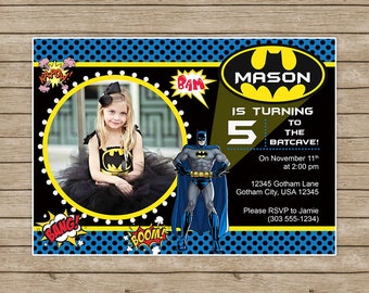 batman invitations etsy