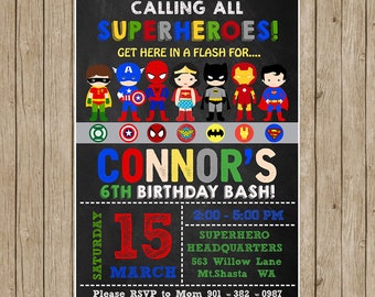 superhero invitation etsy