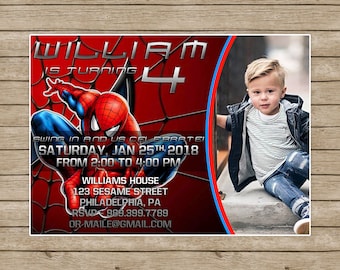 spiderman invitation etsy