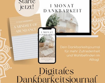 Digital gratitude diary l gratitude and mindfulness l self-love l journaling l self-care l download l print