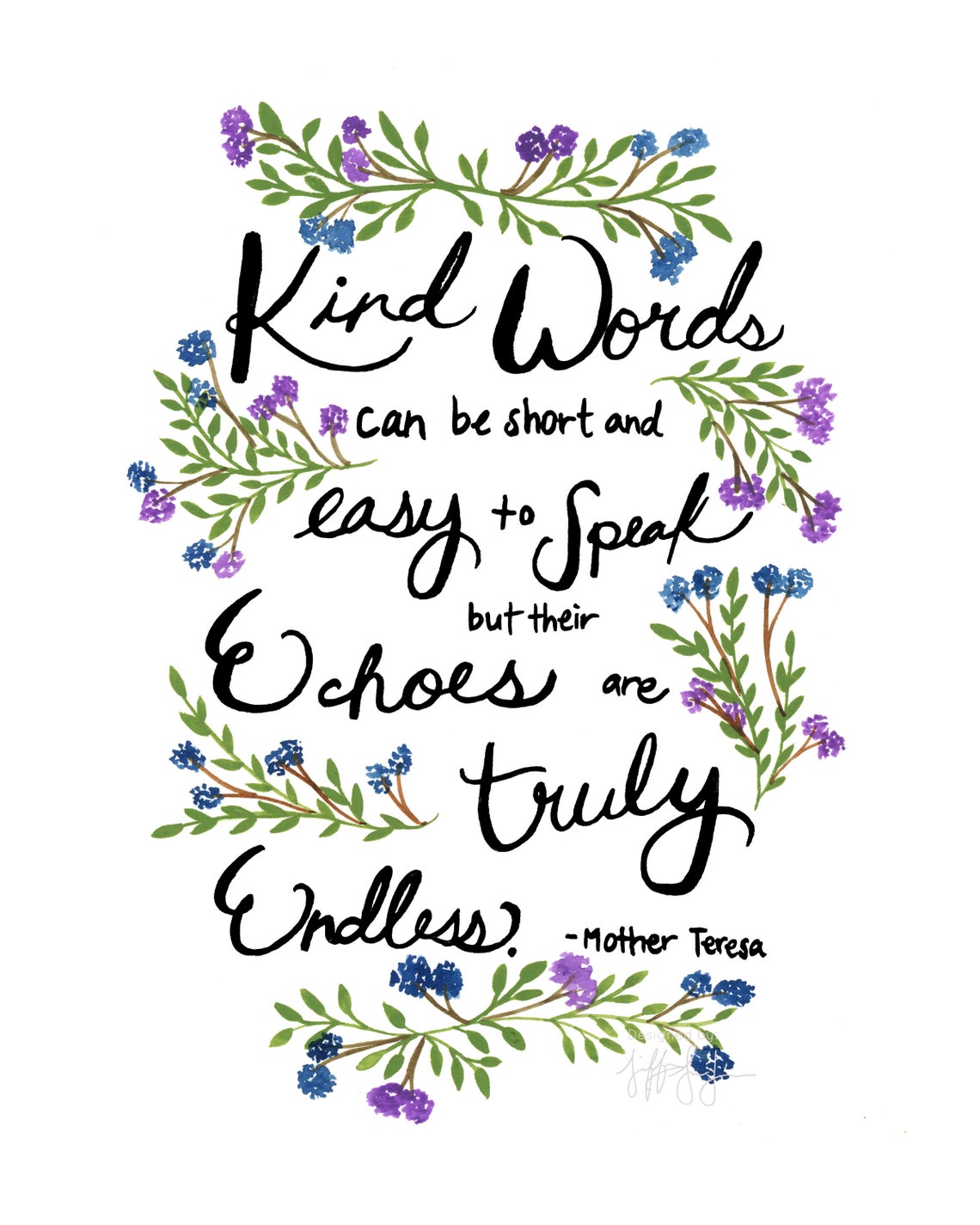 Mother Teresa Quote Print Inspirational Wall Art image 0