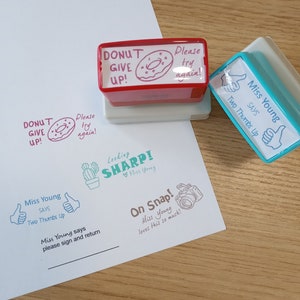 Tampons personnalisés 50 x 20 mm | Timbres pour enseignants | Cadeaux pour enseignants | Tampons de signature | Tampons prénoms | Tampons pré-encrés | Tampons à logo