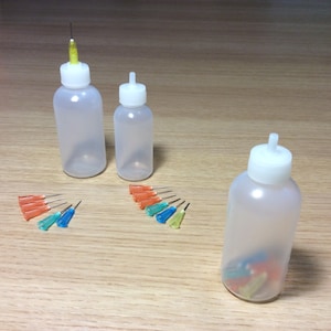 Henna Bottle | Squeeze Bottle | Henna Applicator | Henna Cones | Glue Syringes | Applicator Bottle (1 Bottle & 6 Blunt Tips per Set)