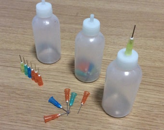 Squeeze Glue Bottle | Henna Applicator Bottle (1 Bottle & 6 Blunt Tips per Set)
